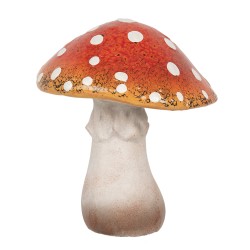 Clayre & Eef Decoration Mushroom 18x17x21 cm Red White Ceramic