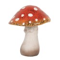 Clayre & Eef Décoration Champignon 18x17x21 cm Rouge Blanc Céramique