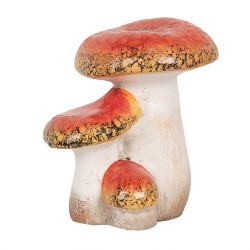 Clayre & Eef Decoration Mushroom 10x9x12 cm Red White Ceramic