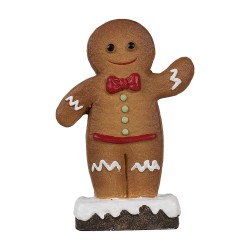 Clayre & Eef Kerstdecoratie Gingerbread man 10x5x15 cm Bruin Keramiek