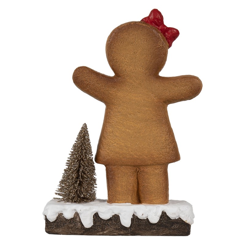 Clayre & Eef Kerstdecoratie Gingerbread man 15x7x21 cm Bruin Keramiek