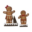 Clayre & Eef Kerstdecoratie Gingerbread man 15x7x21 cm Bruin Keramiek