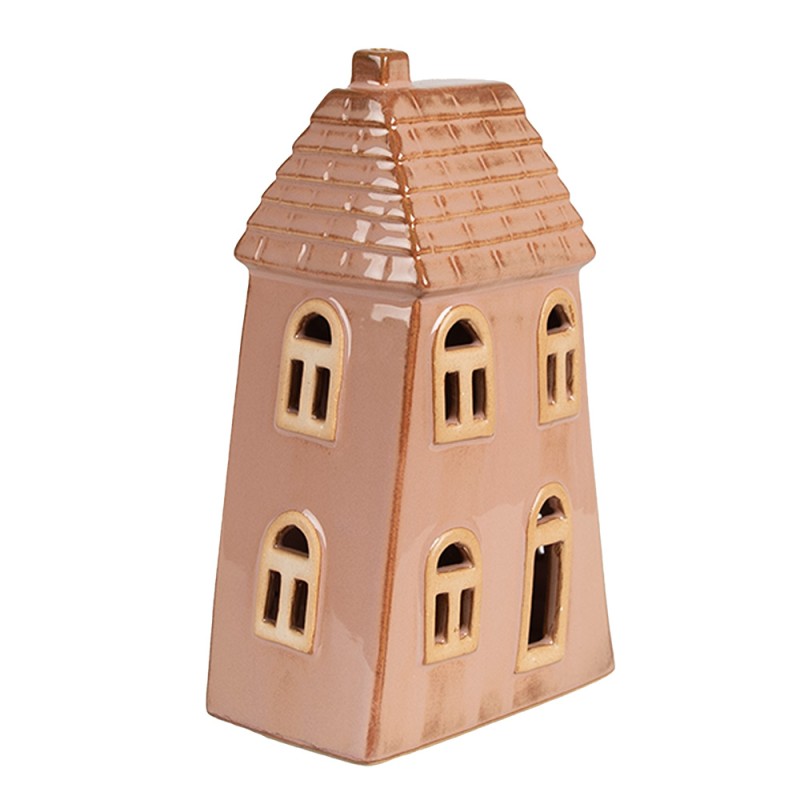 Clayre & Eef Décorative Maison avec LED 10x6x16 cm Marron Porcelaine