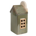 Clayre & Eef Decoratie Huis met LED 8x6x15 cm Groen Porselein