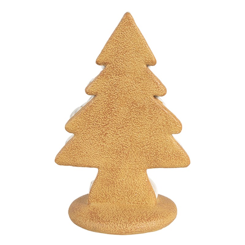 Clayre & Eef Décoration de Noël Sapins de Noël 13x10x21 cm Beige Plastique