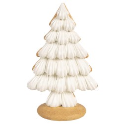 Clayre & Eef Christmas Decoration Christmas Tree 17x11x26 cm Beige Plastic