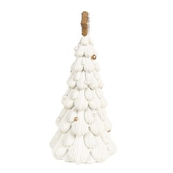 Clayre & Eef Christmas Decoration Christmas Tree Ø 13x26 cm White Plastic