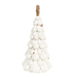 Clayre & Eef Decorazione di Natalizie Albero di Natale Ø 13x26 cm Bianco Plastica