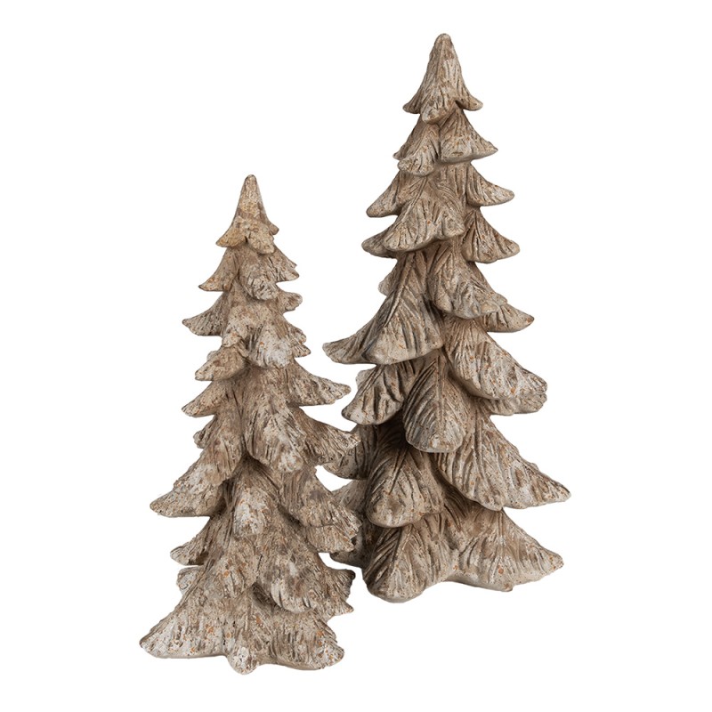 Clayre & Eef Kerstdecoratie Kerstboom 19x18x36 cm Bruin Kunststof