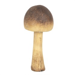 Clayre & Eef Decoration Mushroom Ø 7x16 cm Brown Plastic