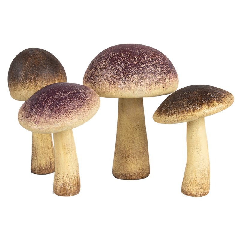 Clayre & Eef Décoration Champignon Ø11x16 cm Violet Plastique