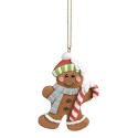 Clayre & Eef Kersthanger Gingerbread man  6x1x18 cm Bruin Kunststof