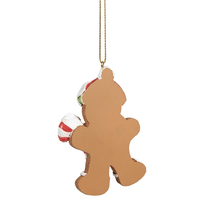 Clayre & Eef Kersthanger Gingerbread man  6x1x18 cm Bruin Kunststof