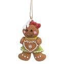 Clayre & Eef Christmas Ornament Gingerbread man  5x1x8 cm Brown Plastic