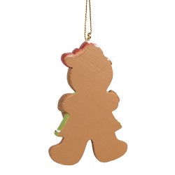 Clayre & Eef Christmas Ornament Gingerbread man  5x1x8 cm Brown Plastic