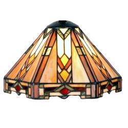 LumiLamp Lampenkap Tiffany Ø 25x25 cm Beige Glas