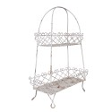 Clayre & Eef 2-stöckige Etagere 47x24x66 cm Weiß Braun Eisen