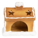 Clayre & Eef Tealight Holder Gingerbread house 11x8x10 cm Brown Ceramic