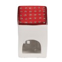 Clayre & Eef Porte-bougie Maison 8x8x15 cm Blanc Rouge Plastique