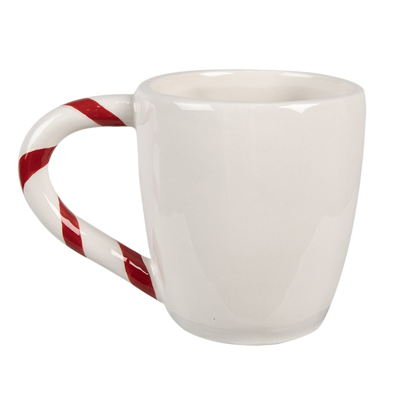 Clayre & Eef Mug 325 ml White Red Ceramic Gingerbread man