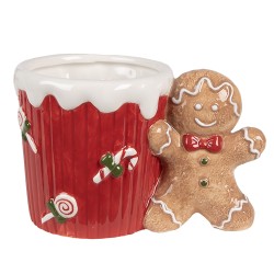 Clayre & Eef Mok Gingerbread man 350 ml Rood Bruin Keramiek