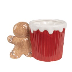 Clayre & Eef Mug Gingerbread man 350 ml Red Brown Ceramic