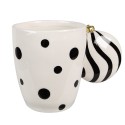 Clayre & Eef Mug 350 ml White Black Ceramic