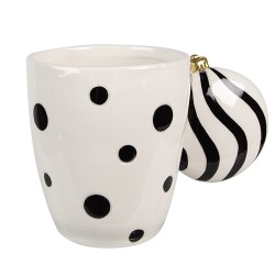 Clayre & Eef Mug 350 ml Blanc Noir Céramique