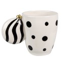 Clayre & Eef Mug 350 ml White Black Ceramic