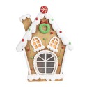 Clayre & Eef Lebkuchenhaus mit LED 27x11x36 cm Braun Kunststoff