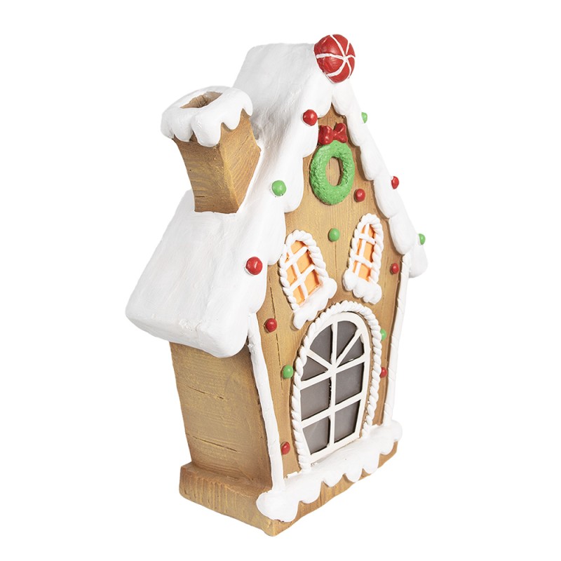 Clayre & Eef Gingerbread house with LED 27x11x36 cm Brown Plastic