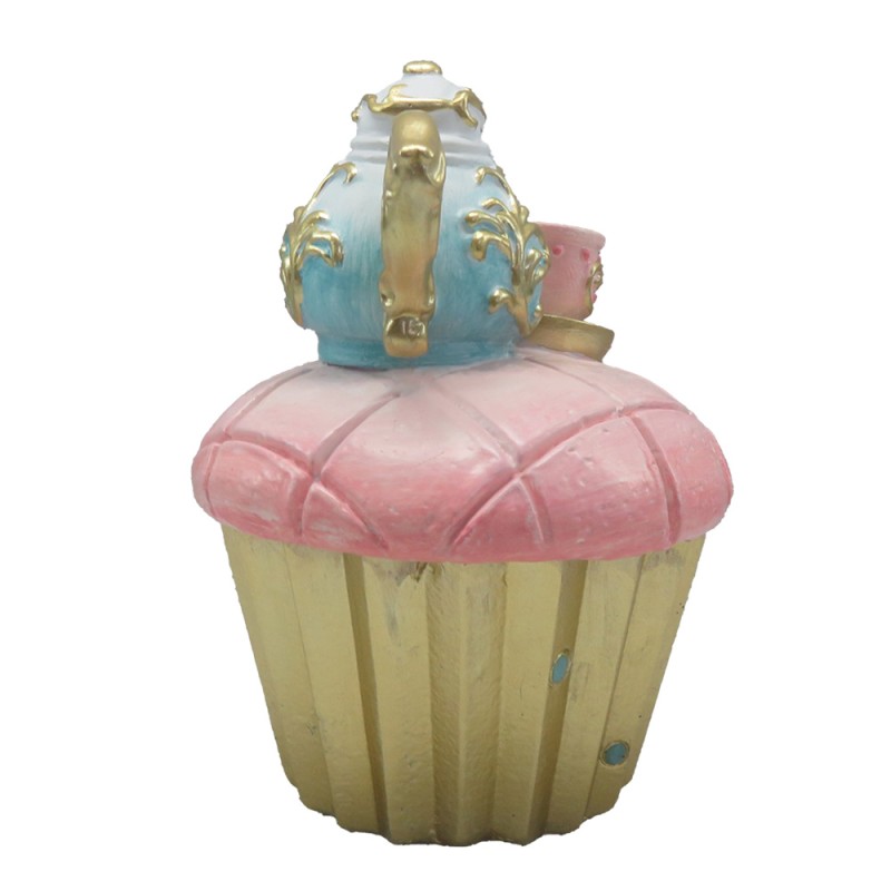 Clayre & Eef Decoration Cupcake Ø 11x15 cm Pink Plastic