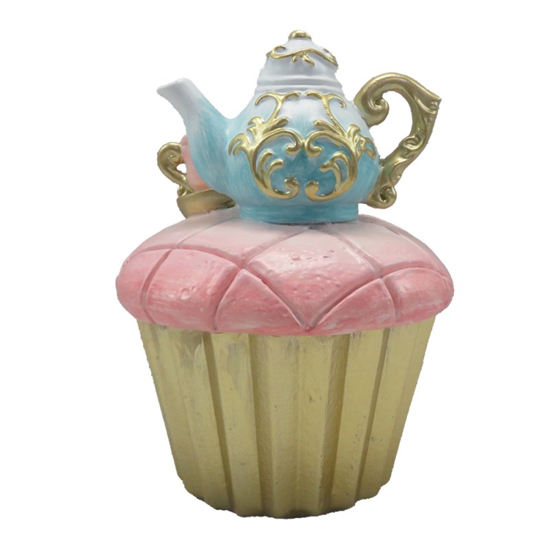 Clayre & Eef Decoratie Cupcake Ø 11x15 cm Roze Kunststof