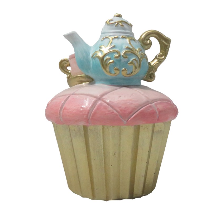 Clayre & Eef Decoratie Cupcake Ø 8x11 cm Roze Kunststof