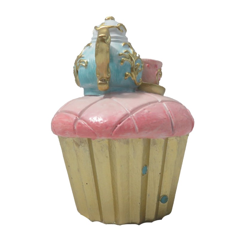 Clayre & Eef Decoratie Cupcake Ø 8x11 cm Roze Kunststof