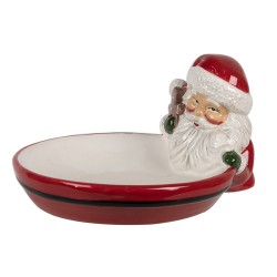 Clayre & Eef Decorative Bowl 19x16x10 cm Red Ceramic Santa Claus