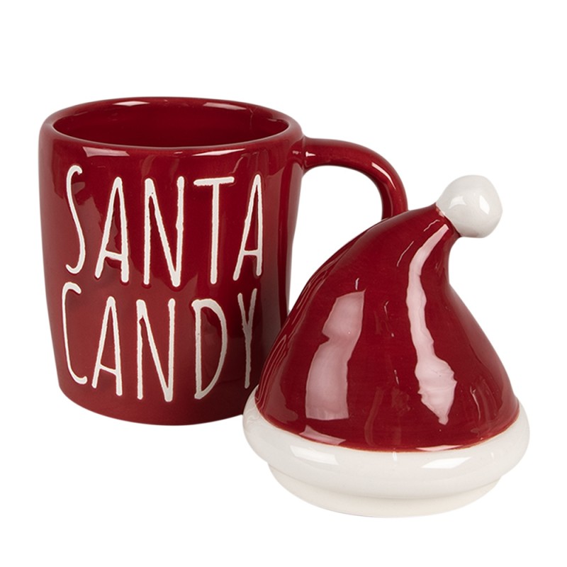 Clayre & Eef Mug Bonnet de Noël 300 ml Rouge Céramique