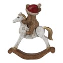 Clayre & Eef Statuetta decorativa Cavallo a dondolo 14 cm Marrone Plastica Orso