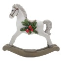 Clayre & Eef Figurine décorative Cheval à bascule 11 cm Blanc Plastique