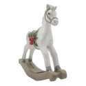 Clayre & Eef Figurine décorative Cheval à bascule 11 cm Blanc Plastique