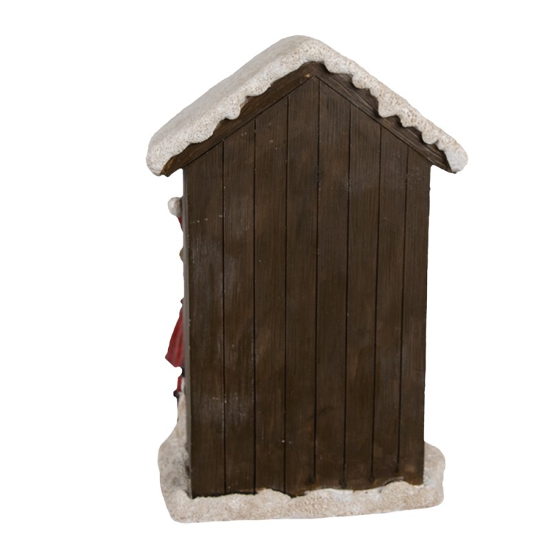 Clayre & Eef Christmas Decoration with LED Lighting House 13x10x20 cm Brown Plastic