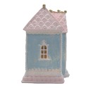 Clayre & Eef Casa di pan di zenzero con LED 12x9x15 cm Blu Plastica