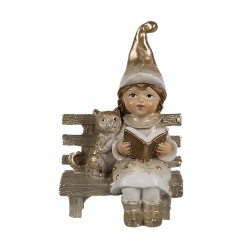 Clayre & Eef Dekorationsfigur Zwerg 9 cm Beige Kunststoff