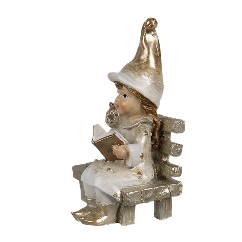 Clayre & Eef Figurine décorative Gnome 9 cm Beige Plastique