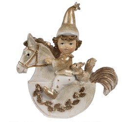 Clayre & Eef Figurine décorative Gnome 11 cm Beige Plastique
