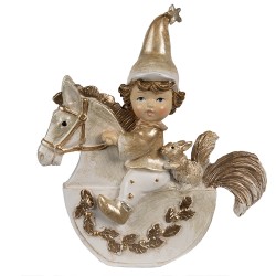 Clayre & Eef Dekorationsfigur Zwerg 11 cm Beige Kunststoff