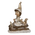 Clayre & Eef Dekorationsfigur Zwerg 11 cm Beige Kunststoff