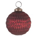 Clayre & Eef Boule de Noël Ø 7x7 cm Rouge Verre Rond