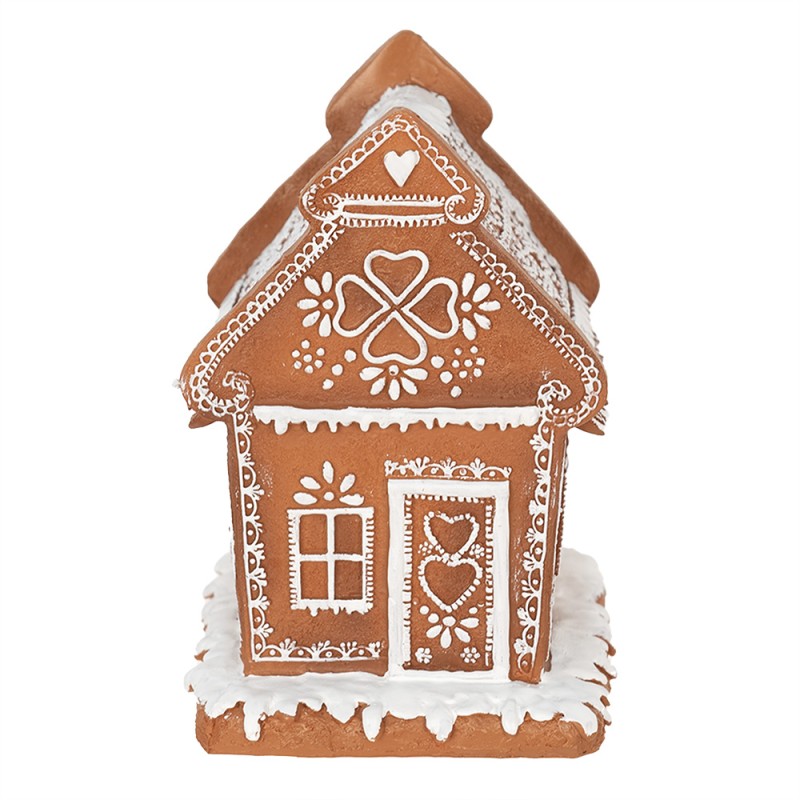 Clayre & Eef Lebkuchenhaus mit LED 17 cm Braun Polyresin