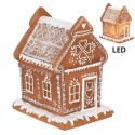 Clayre & Eef Lebkuchenhaus mit LED 17 cm Braun Polyresin